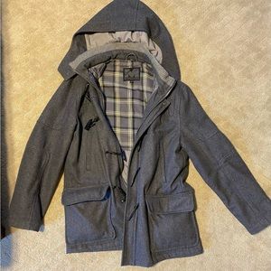 Men’s charcoal grey wool coat
